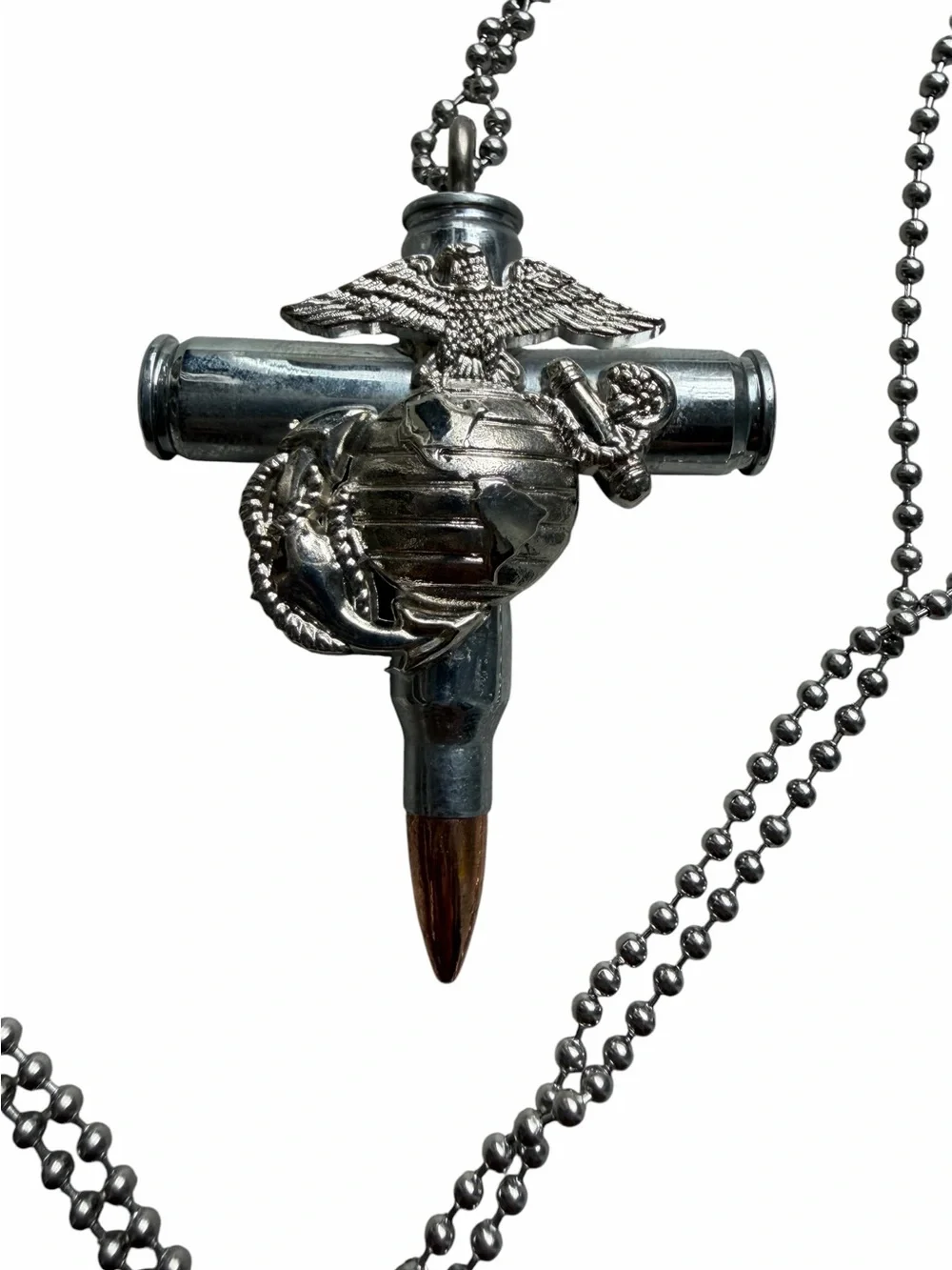 Stainless steel Marine necklace Cross Military Gift